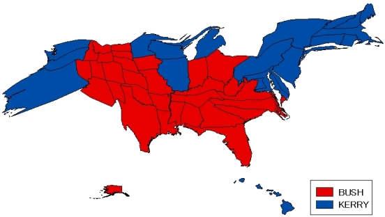 2004年アメリカ合衆国大統領選挙 エリアカルトグラム